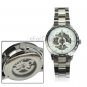 Stainless Steel Auto Mechanical Wrist Watch with See Through Interior (White Dial)
