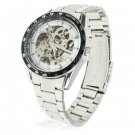 Stainless Steel Auto Mechanical Wrist Watch with See Through Interior (White Dial)