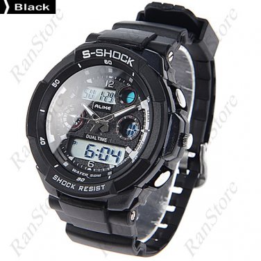 Digital Watch New 50M Waterproof Silicone Quartz Analog Timepiece ALIKE Fashion Black