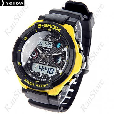 Digital Watch New 50M Waterproof Silicone Quartz Analog Timepiece ALIKE Fashion Yellow