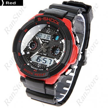 Digital Watch New 50M Waterproof Silicone Quartz Analog Timepiece ALIKE Fashion Red