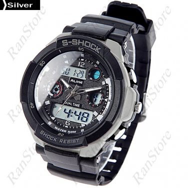 Digital Watch New 50M Waterproof Silicone Quartz Analog Timepiece ALIKE Fashion Silver