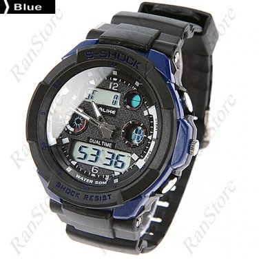Digital Watch New 50M Waterproof Silicone Quartz Analog Timepiece ALIKE Fashion Blue