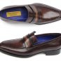 Paul Parkman Men's Loafer Bronze Hand Painted Shoes (ID#012)
