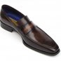 Paul Parkman Men's Loafer Bronze Hand Painted Shoes (ID#012)