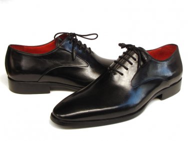 Paul Parkman Men's Black Oxfords Leather Upper and Leather Sole (ID#019)