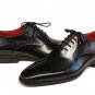 Paul Parkman Men's Black Oxfords Leather Upper and Leather Sole (ID#019)