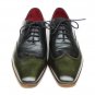 Paul Parkman Men's Wingtip Oxford Floater Leather Green (ID#023)