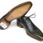 Paul Parkman Men's Wingtip Oxford Floater Leather Green (ID#023)