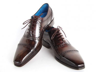Paul Parkman Men's Captoe Oxfords Anthracite Brown (ID#024)