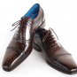 Paul Parkman Men's Captoe Oxfords Anthracite Brown (ID#024)