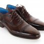 Paul Parkman Men's Captoe Oxfords Anthracite Brown (ID#024)