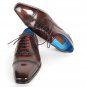 Paul Parkman Men's Captoe Oxfords Anthracite Brown (ID#024)