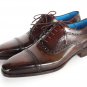 Paul Parkman Men's Captoe Oxfords Anthracite Brown (ID#024)