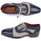 Paul Parkman Men's Captoe Oxfords Navy / Beige (ID#024)