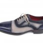 Paul Parkman Men's Captoe Oxfords Navy / Beige (ID#024)