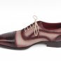 Paul Parkman Men's Captoe Oxfords Bordeaux / Beige (ID#024)