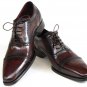 Paul Parkman Men's Captoe Oxfords Bordeaux & Brown (ID#024)