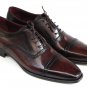 Paul Parkman Men's Captoe Oxfords Bordeaux & Brown (ID#024)