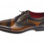 Paul Parkman Men's Captoe Oxfords Camel & Olive (ID#024)