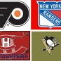 Lot Of 12 Eastern Hockey NHL Fabric Panel Quilt Squares