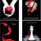 Lot Of 4 Twilight Saga Book Cover Fabric Panel Quilt Squares