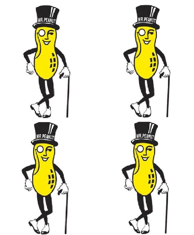 Lot Of 4 Mr Peanut Planters Fabric Panel Quilt Squares