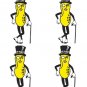 Lot Of 4 Mr Peanut Planters Fabric Panel Quilt Squares