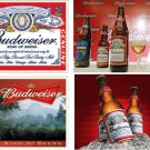 Lot Of 4 Budweiser Beer Fabric Panel Quilt Squares