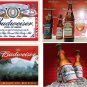 Lot Of 4 Budweiser Beer Fabric Panel Quilt Squares
