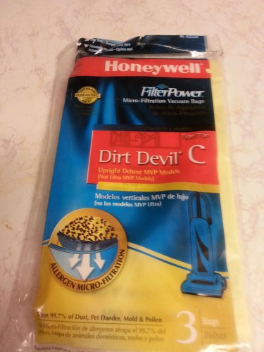Vacuum bags Dirt devil type C dust pet dander mold pollen of carpet 3 bags