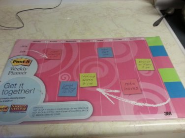 POST IT NOTES WEEKLY PLANNER super sticky 52 pages 6 pads of post it
