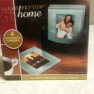 4 Glass photo coasters with wood holder home decor table top family fun moment