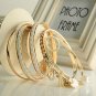 Stacking braclet leather pearl heart charm