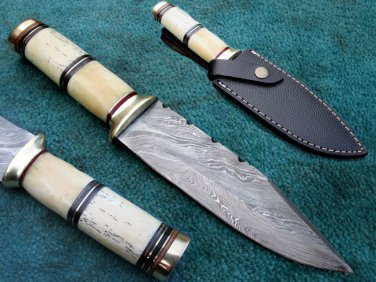Astonishing Custom Hand Made Marvelous Damascus Steel Hunting Knife (HK-27)