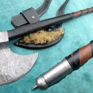 32" Astonishing Custom Hand Made Marvelous Damascus Steel Viking AXE (HK-213)