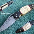 Astonishing Custom Hand Made Marvelous Damascus Steel Folding Leaf Knife (HK-198-2)