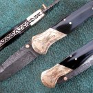 HANDMADE WCHSK CUSTOM MANUFACTURED DAMASCUS STEEL FOLDING KNIFE (HK-399)
