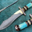 WCHSK FULL TANG CUSTOM HANDMADE DAMASCUS STEEL HUNTING BOWIE KNIFE (HK-369)