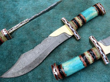 WCHSK FULL TANG CUSTOM HANDMADE DAMASCUS STEEL HUNTING BOWIE KNIFE (HK-369)