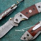 WCHSK HANDMADE CUSTOM MANUFACTURED DAMASCUS STEEL FOLDING KNIFE (HK-292)