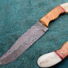 CUSTOM MANUFACTURED HANDMADE DAMASCUS STEEL SKINNING  KNIFE (HK-297)