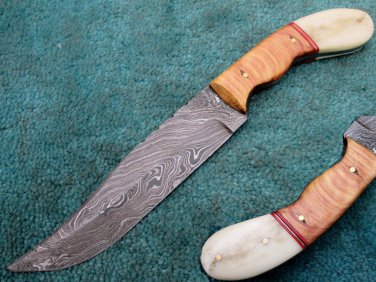 CUSTOM MANUFACTURED HANDMADE DAMASCUS STEEL SKINNING  KNIFE (HK-297)