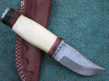 HANDMADE CUSTOM MANUFACTURED DAMASCUS STEEL SKINNER KNIFE (HK-60)
