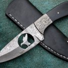 ONE OF A KIND CUSTOM MADE BEAUTIFUL HANDMADE DAMASCUS STEEL FULL TANG KNIFE