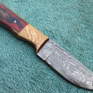 CUSTOM MANUFACTURED HANDMADE  DAMASCUS STEEL SKINNING KNIFE (HK-259)