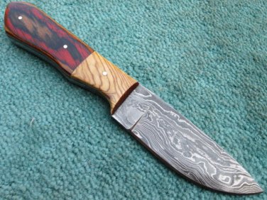 CUSTOM MANUFACTURED HANDMADE  DAMASCUS STEEL SKINNING KNIFE (HK-259)