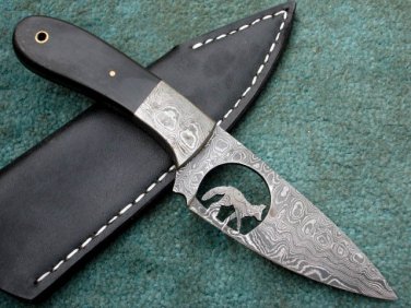 CUSTOM MADE ONE OF A KIND HANDMADE DAMASCUS STEEL FULL TANG HUNTING KNIFE