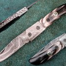 BEAUTIFUL HANDMADE CUSTOM MADE DAMASCUS STEEL FOLDING KNIFE (HK-415)