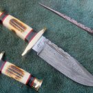 BEAUTIFUL CUSTOM  MADE HANDMADE DAMASCUS STEEL UNIQUE HUNTING KNIFE (HK-498)